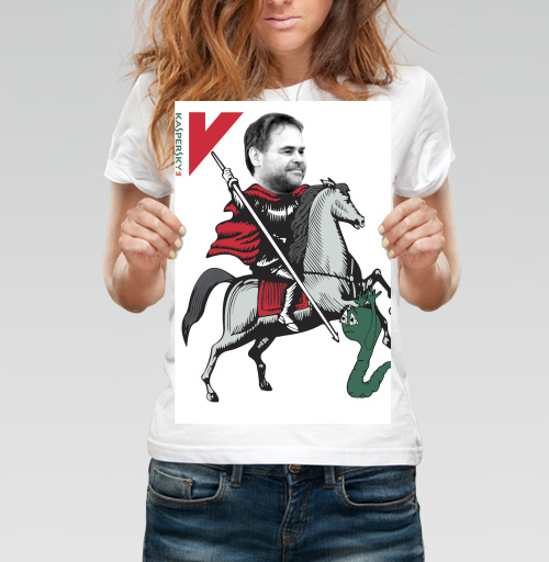 Фотография футболки Героическая иллюстрация борьбы с вирусами Kaspersky