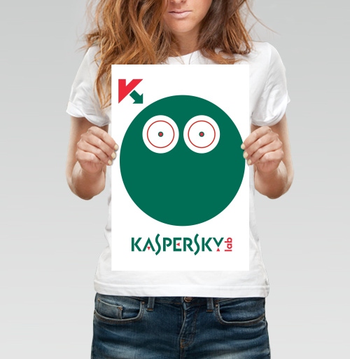 Фотография футболки Стильный логотип Kaspersky Lab с символикой безопасности