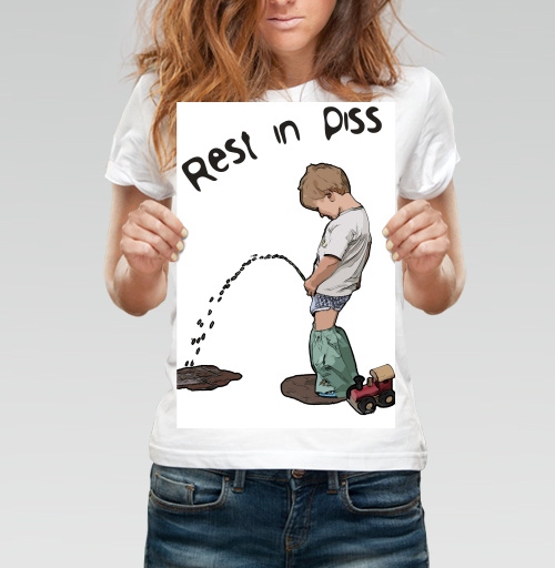 Фотография футболки Ироничная футболка REST IN PISS с забавным принтом