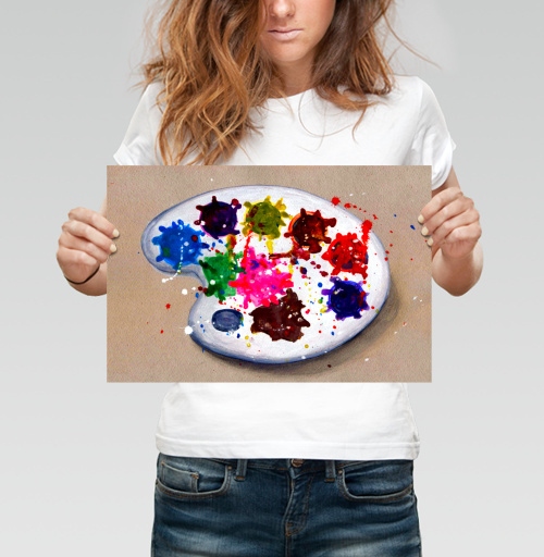 Фотография футболки Художественная палитра красок Palette of Artist вдохновение живопись творчество
