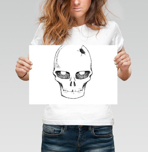 Фотография футболки Напоминание о смерти с черепом жука Memento Mori
