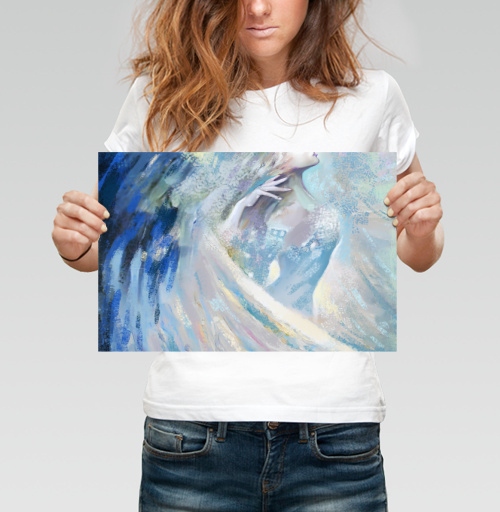 Фотография футболки Небесный ангел в облаках / Celestial angel flying на крыльях любви