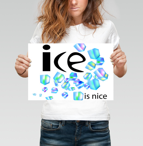 Фотография футболки Лёд Свежесть Холодная Весёлая Надпись ice is nice