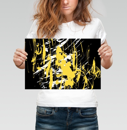 Фотография футболки Abstract golden splashes / Золотые брызги краски фон абстракция яркая