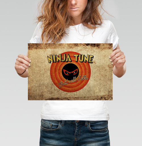 Фотография футболки Ретро-логотип Ninja Tune в стиле Looney Tunes