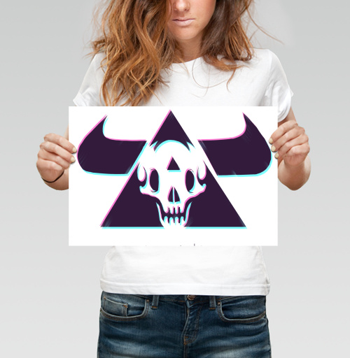 Фотография футболки TRIANGLE SKULL BULL / Череп быка в треугольнике