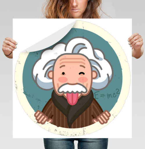 Фотография футболки Веселый Эйнштейн с языком и формулой E=mc²