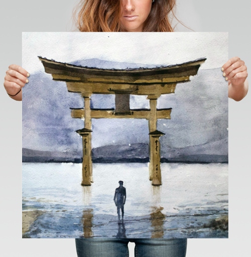 Фотография футболки Ритуальные японские ворота переход через воду