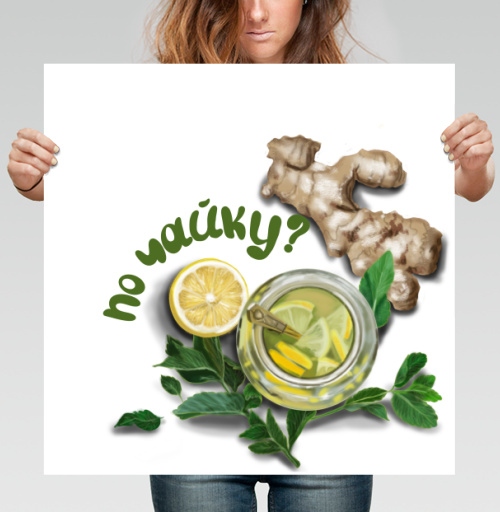 Фотография футболки Имбирный чай с лимоном и мятой по чайку