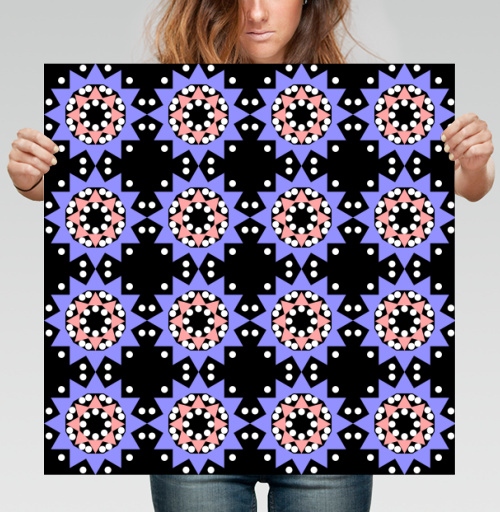 Фотография футболки Lavender abstract pattern with stars / Абстрактный лавандовый паттерн в современном стиле