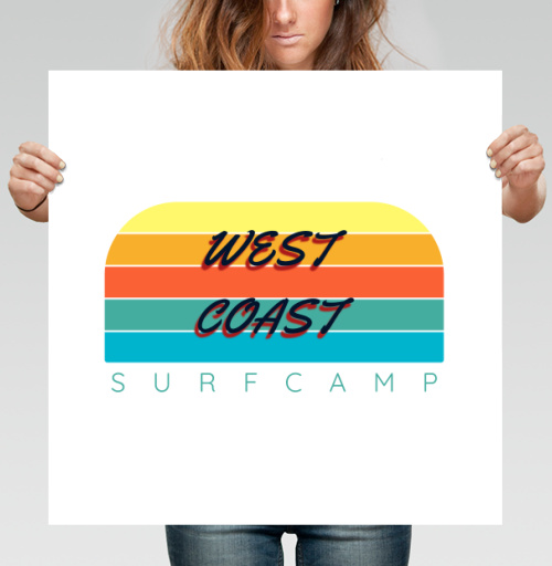 Фотография футболки West Coast Surf Camp Летний Пляжный Отдых на Западном