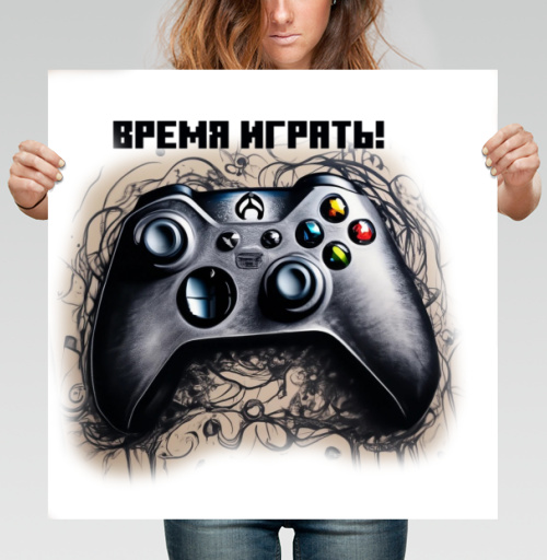 Фотография футболки Игровой контроллер акцент динамика время играть