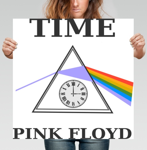 Фотография футболки Преобразование света через время с часами Pink Floyd