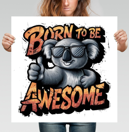 Фотография футболки Футболка с коалой Born to Be Awesome