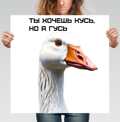 Фотография футболки Дерзкий гусь угрожает кусь в глазах дерзких гусь