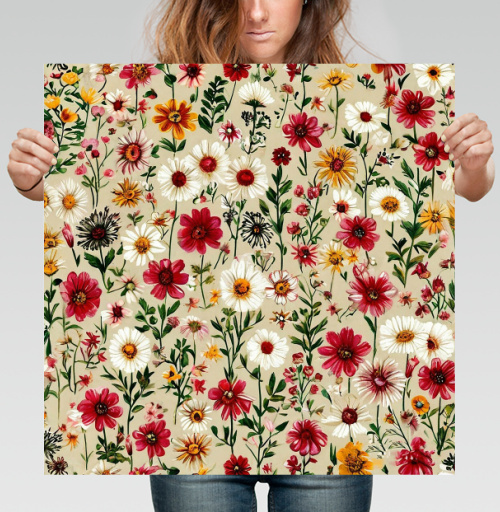 Фотография футболки Vintage Wildflower Meadow Garden Pattern / Винтажный луг садовый полевые цветы