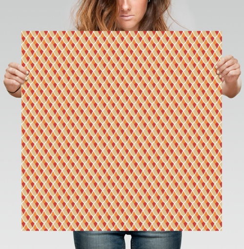 Фотография футболки Lattice Pattern - Геометрический узор сетка создаст стильный теплый декор