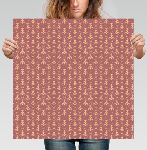 Фотография футболки Lily Seamless Pattern / Узор геральдической лилии на темно-розовом фоне