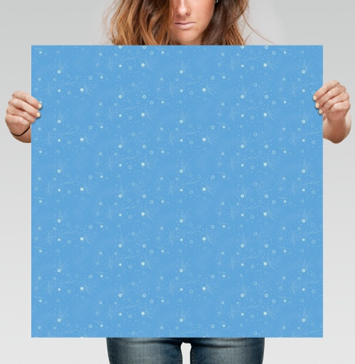 Фотография футболки Небесный паттерн с изящными контурами цветов Blue sky patterns