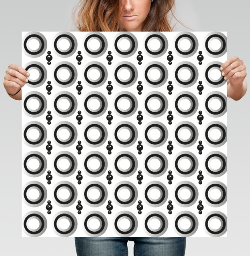 Фотография футболки Узор с кольцами и сферами Geometric pattern and black spheres