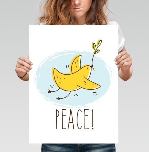 Фотография футболки Банан-птица 'PEACE!' — символ мира и юмора