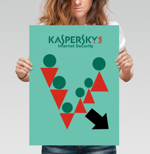 Фотография футболки Логотип Kaspersky Lab Internet Security с геометрией
