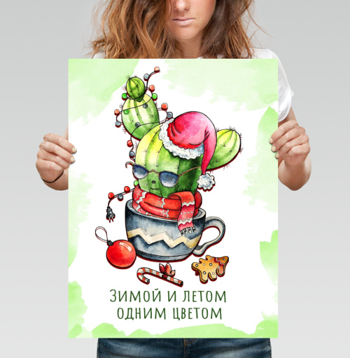 Фотография футболки Зимой и летом все равно кактус