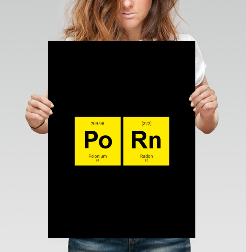 Фотография футболки Шутливый постер «Po Rn» в стиле таблицы Менделеева