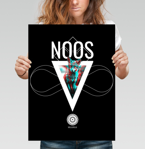 Фотография футболки NOOS Лиса с мистическим 3D эффектом и символами