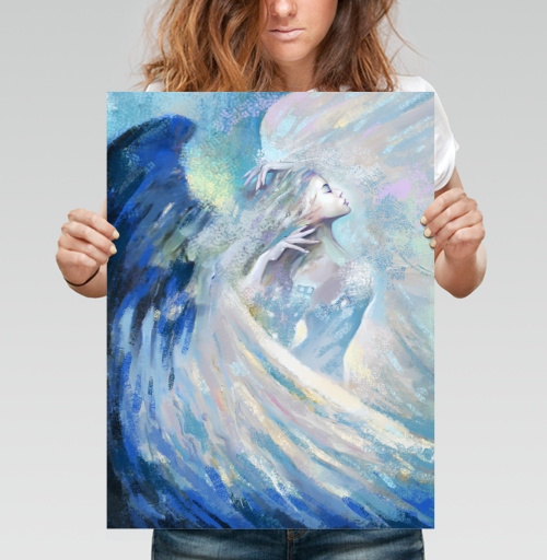 Фотография футболки Небесный ангел в облаках / Celestial angel flying на крыльях любви