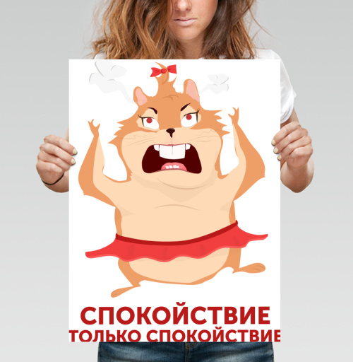 Фотография футболки Злой хомяк с паром и спокойствие только спокойствие
