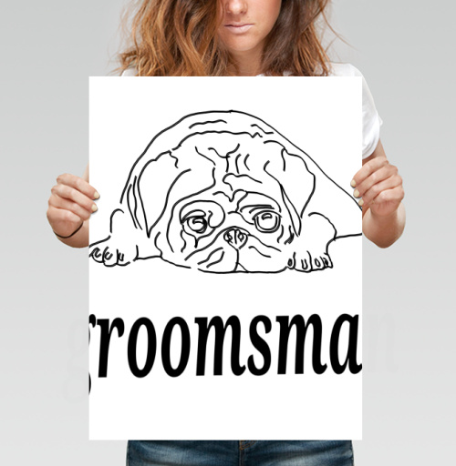 Фотография футболки Ироничная собака усталый дружок жениха groomsman