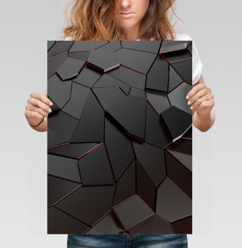 Фотография футболки Абстрактный 3D-арт «Распад и энергия»