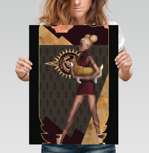 Фотография футболки Уверенная девушка с корги символ стабильности защиты