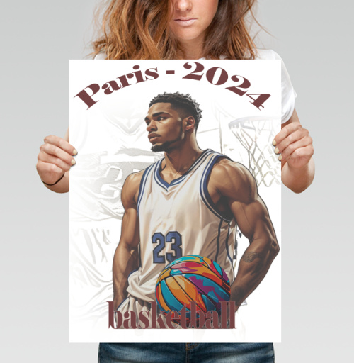 Фотография футболки Баскетболист готовится к Олимпиаде в Париже 2024 basketball