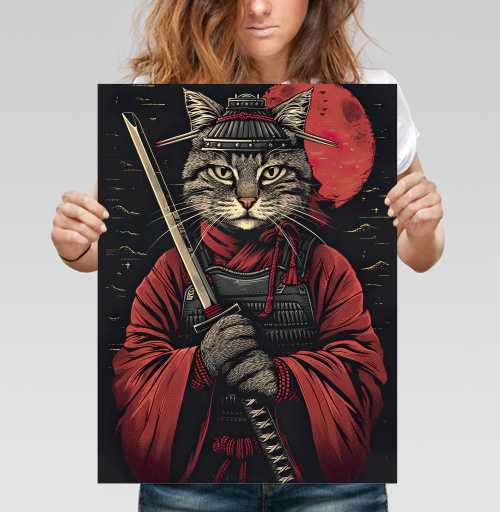 Фотография футболки Самурай кот