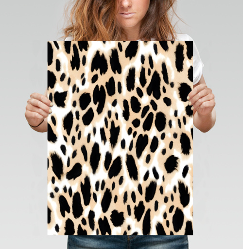 Фотография футболки Beige leopard / Стильный леопардовый узор в бежевых тонах для декора интерьера