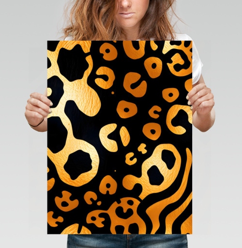 Фотография футболки Golden Leopard Pattern / Золотой леопардовый узор для вашего дома