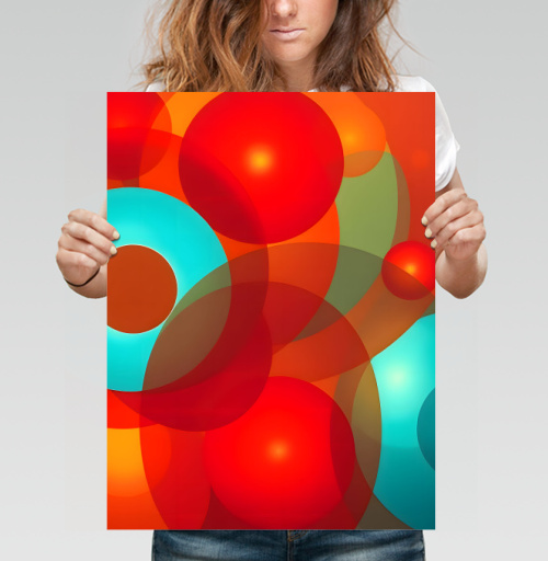 Фотография футболки Яркая композиция Абстрактные Цветные Сферы / Abstract Colorful Spheres