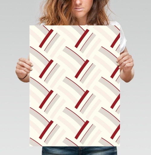 Фотография футболки Geometric / Абстрактный узор с бордовыми линиями создающий строгий ритм