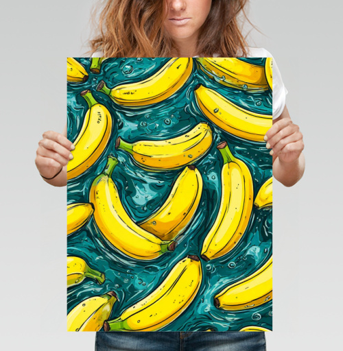 Фотография футболки Refreshing Tropical Bananas in Water / Свежие желтые бананы в воде