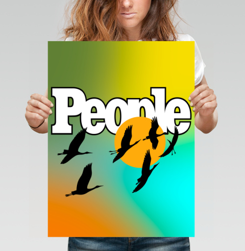Фотография футболки Свобода птиц над солнцем на фоне People свободы движения