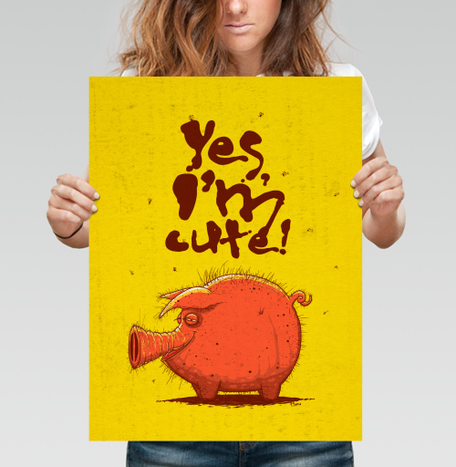 Фотография футболки Ироничная и самоуверенная свинья милая Yes Im Cute