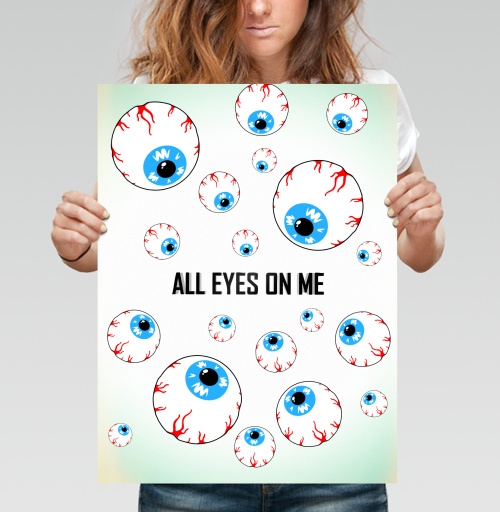 Фотография футболки Футболка с сюрреалистичными глазами и надписью ALL EYES ON ME