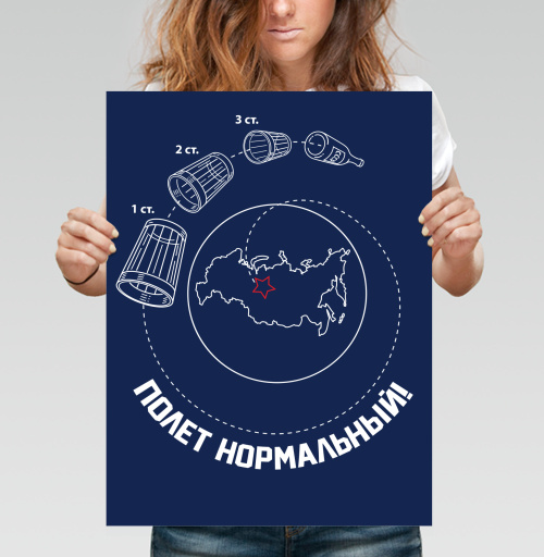 Фотография футболки Ироничная схема «ПОЛЕТ НОРМАЛЬНЫЙ!» с водкой