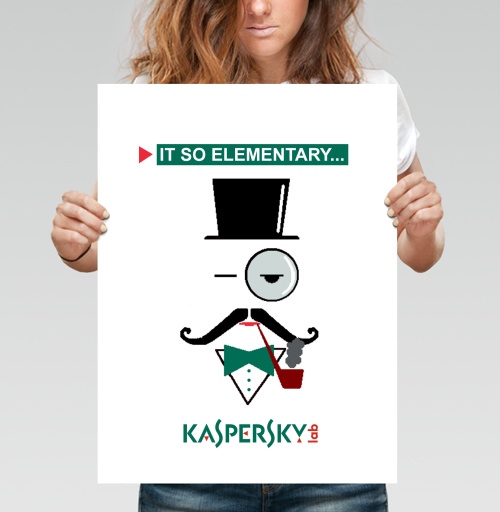 Фотография футболки Стильный минималистичный портрет Шерлока Холмса Kaspersky