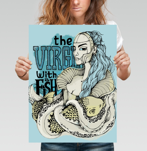 Фотография футболки Virgin with a fish / Дева с рыбой