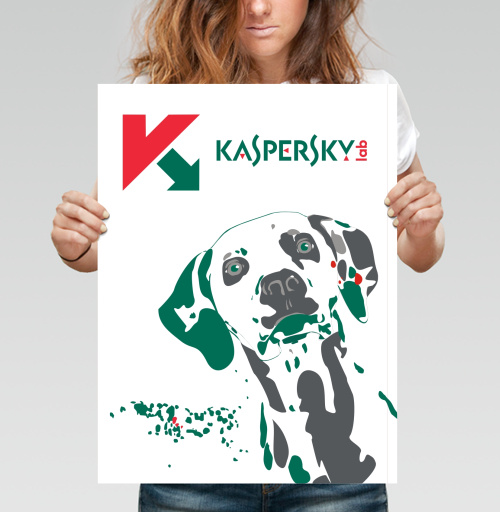 Фотография футболки Стилизованный портрет собаки Kaspersky – защита и надежность