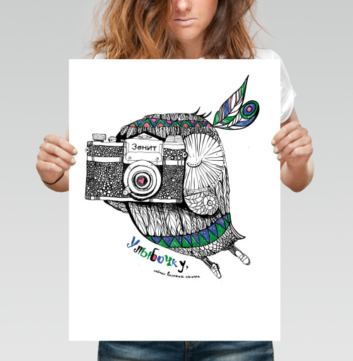 Фотография футболки Улыбочку, сейчас вылетит птичка !