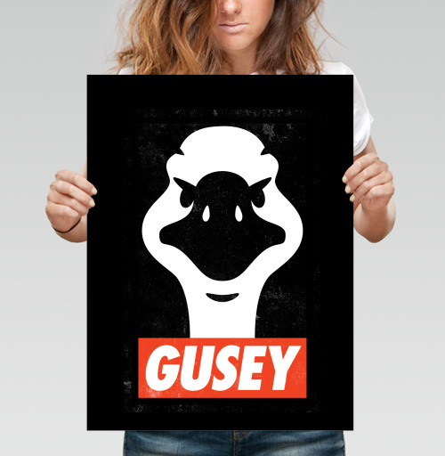Фотография футболки Минималистичный принт с головой гуся GUSEY